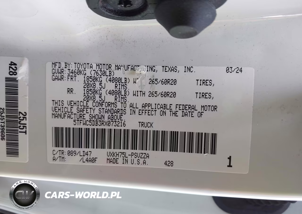 2024 Toyota Tundra Hybrid 1794 Limited Edition 4Wd VIN:5TFWC5DB3RX073216 - 9