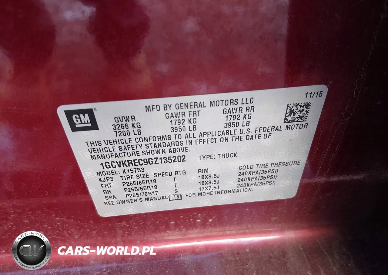 2016 Chevrolet Silverado 1500 2Lt VIN:1GCVKREC9GZ135202 - 9