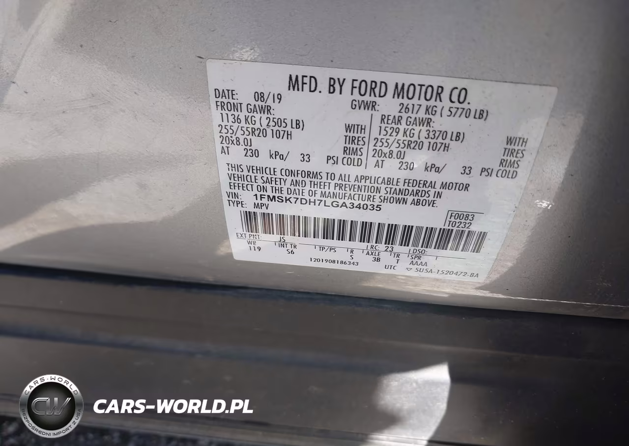 2020 Ford Explorer Xlt VIN:1FMSK7DH7LGA34035 - 9