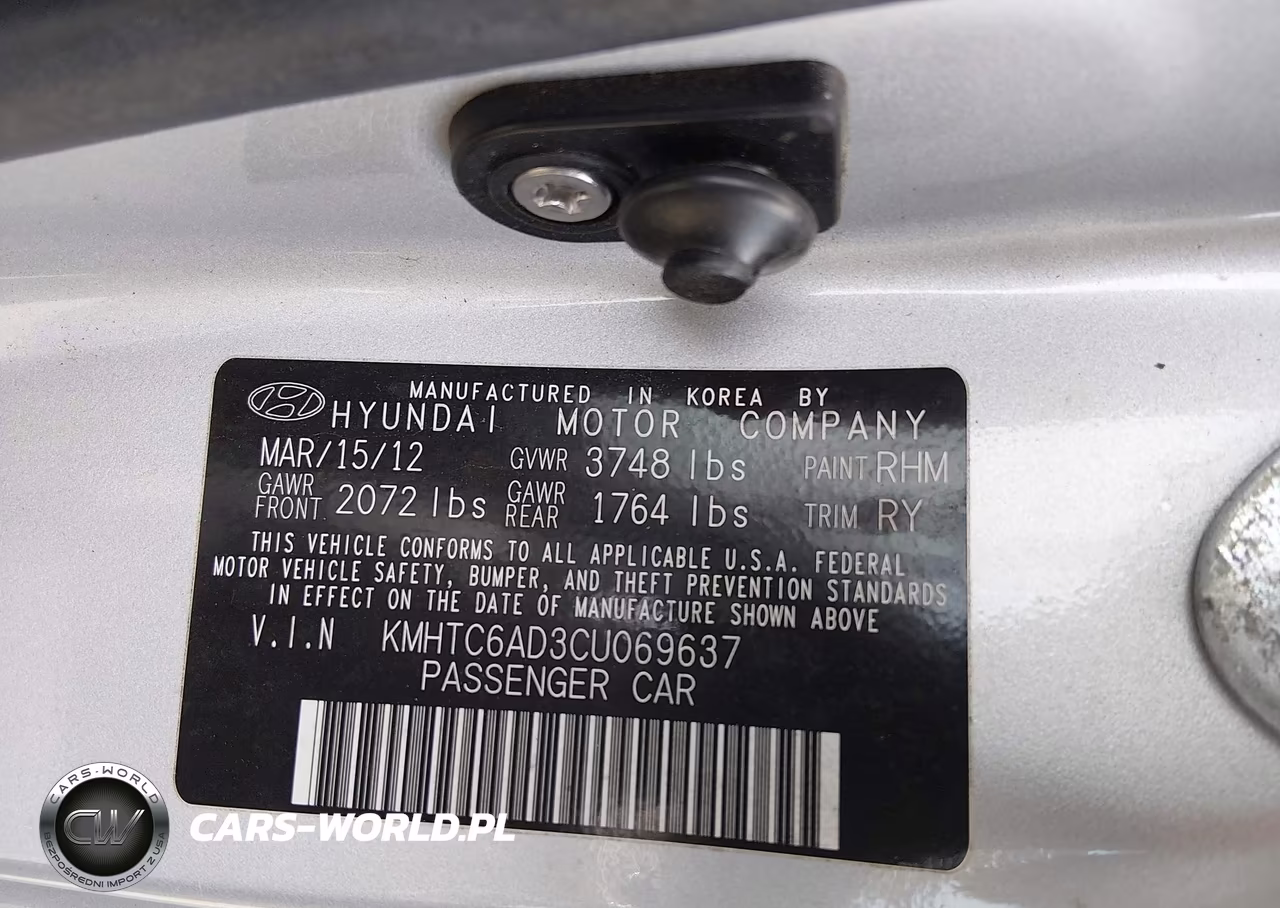2012 Hyundai Veloster Base W-Gray VIN:KMHTC6AD3CU069637 - 9