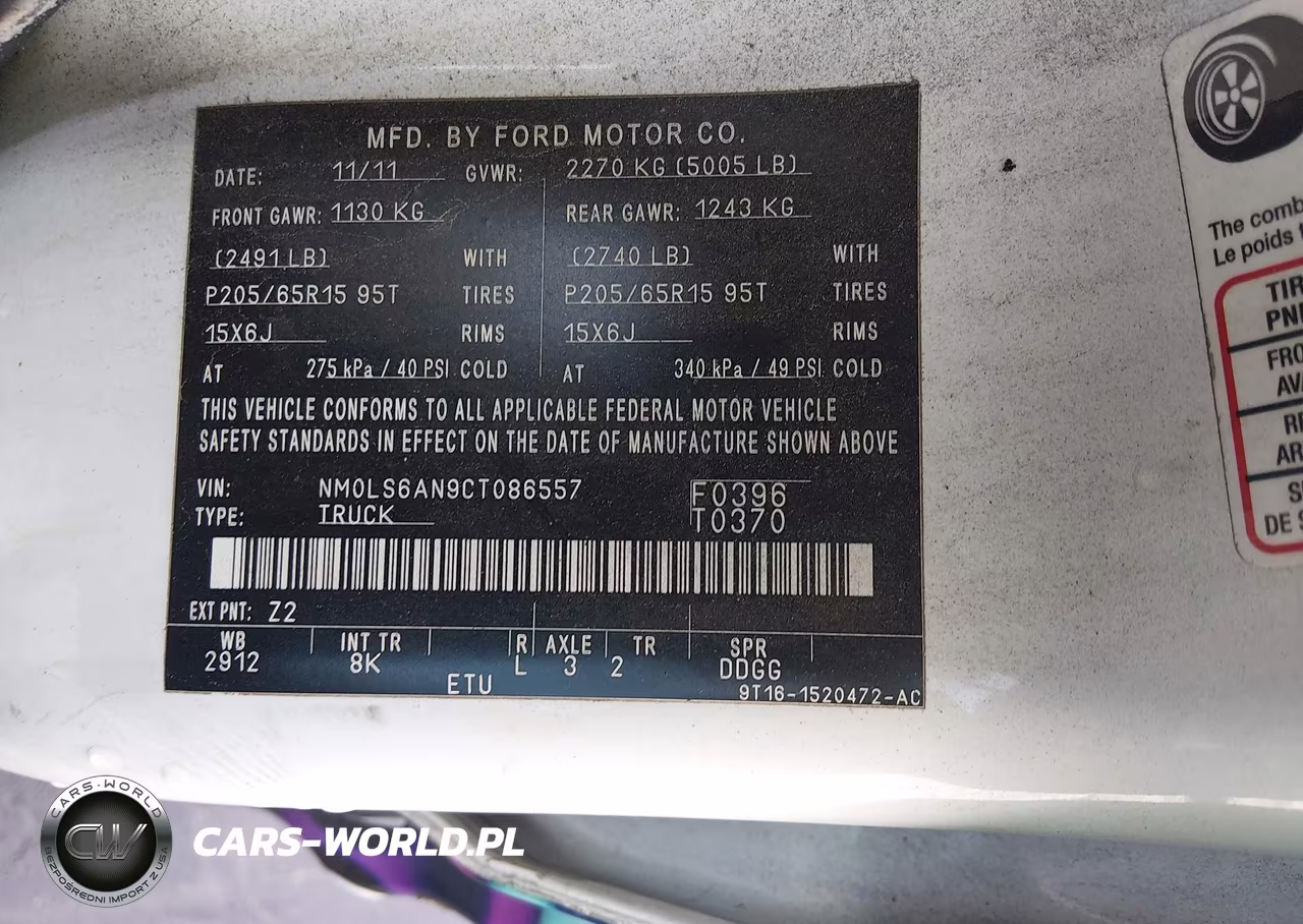 2012 Ford Transit Connect Xl VIN:NM0LS6AN9CT086557 - 9