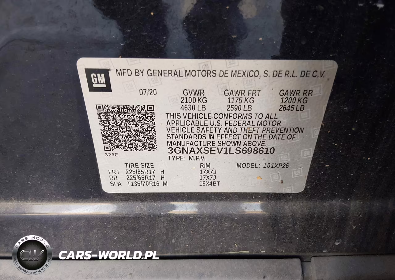 2020 Chevrolet Equinox Awd Ls VIN:3GNAXSEV1LS698610 - 9