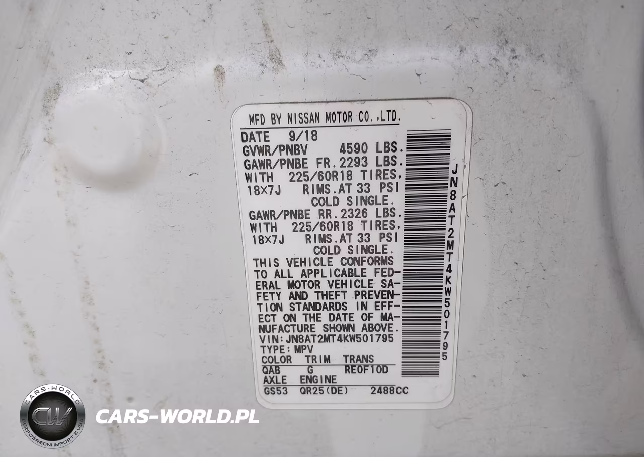2019 Nissan Rogue Sv VIN:JN8AT2MT4KW501795 - 9