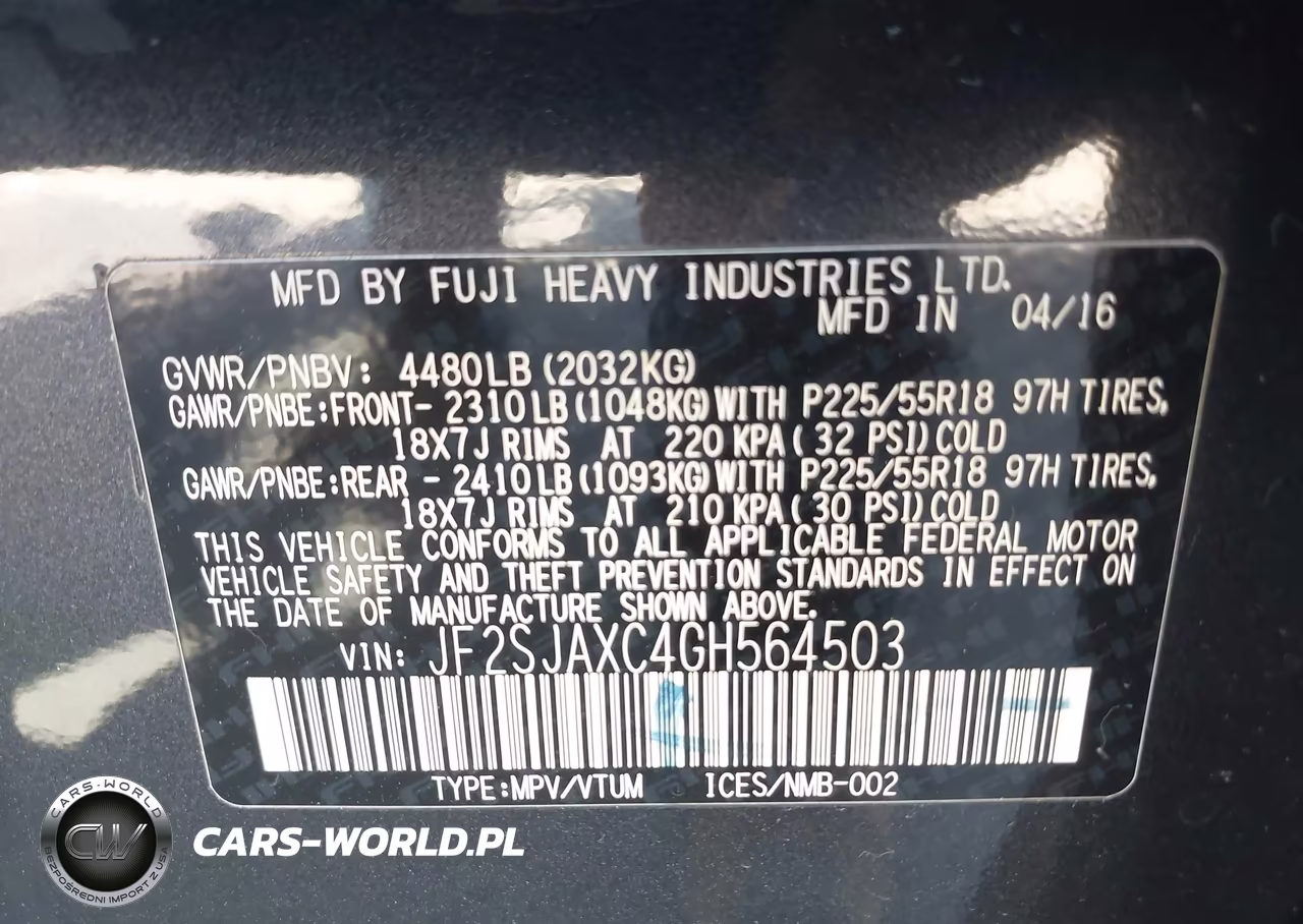 2016 Subaru Forester 2.5I Touring VIN:JF2SJAXC4GH564503 - 9