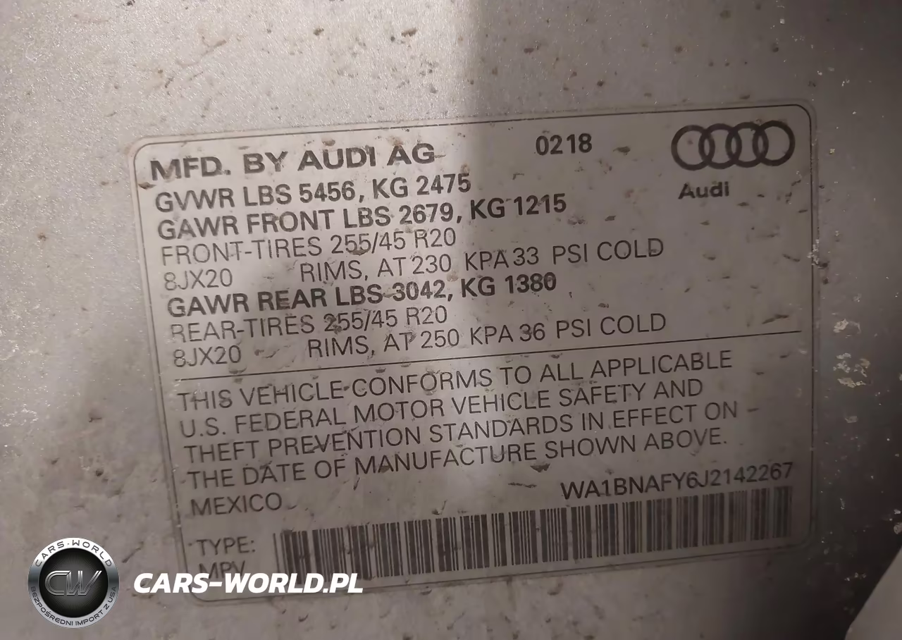 2018 Audi Q5 VIN:WA1BNAFY6J2142267 - 9