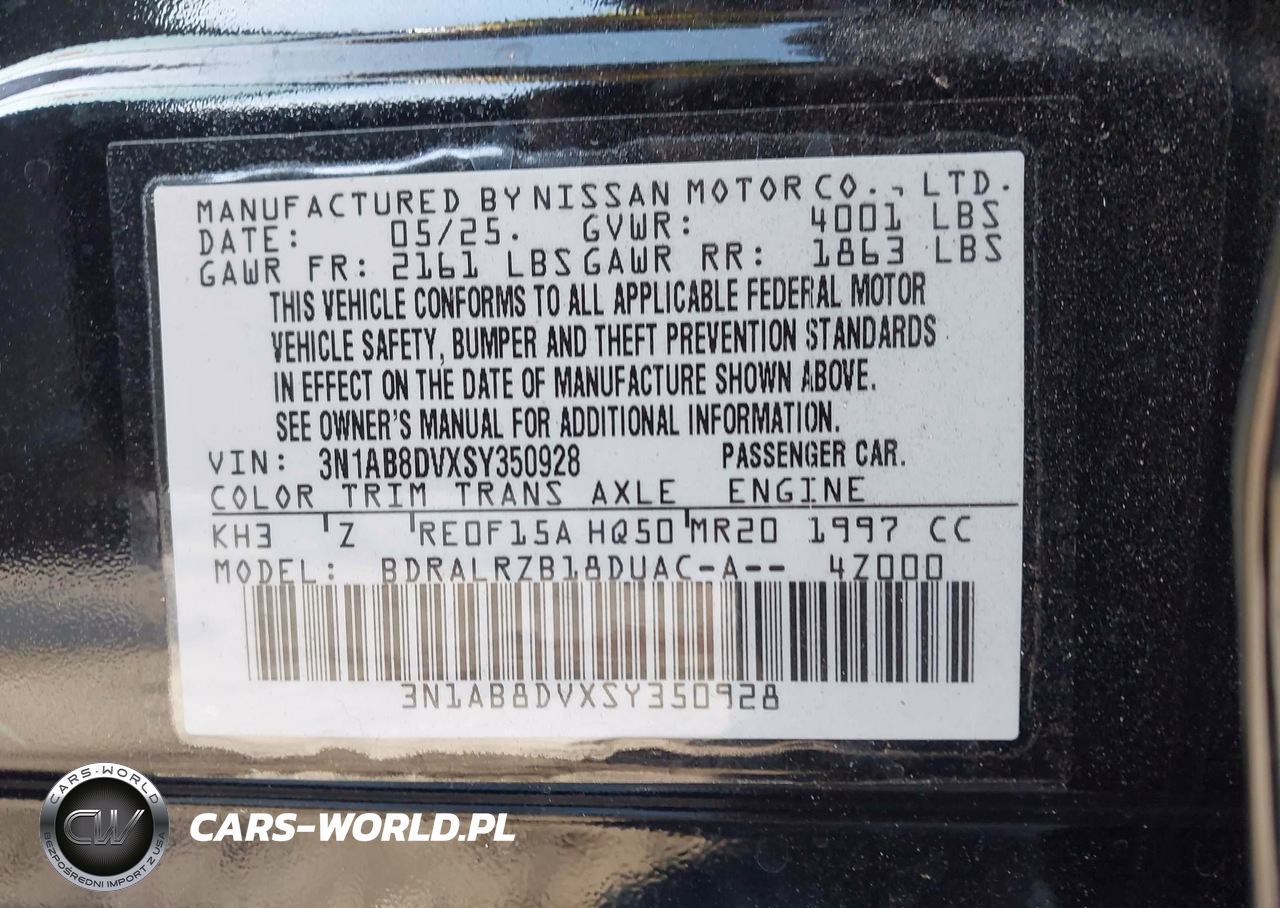 2025 Nissan Sentra Sr VIN:3N1AB8DVXSY350928 - 9