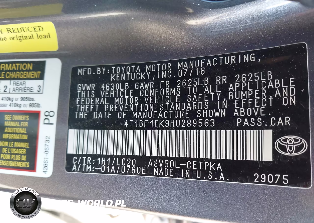 2017 Toyota Camry Xse VIN:4T1BF1FK9HU289563 - 9