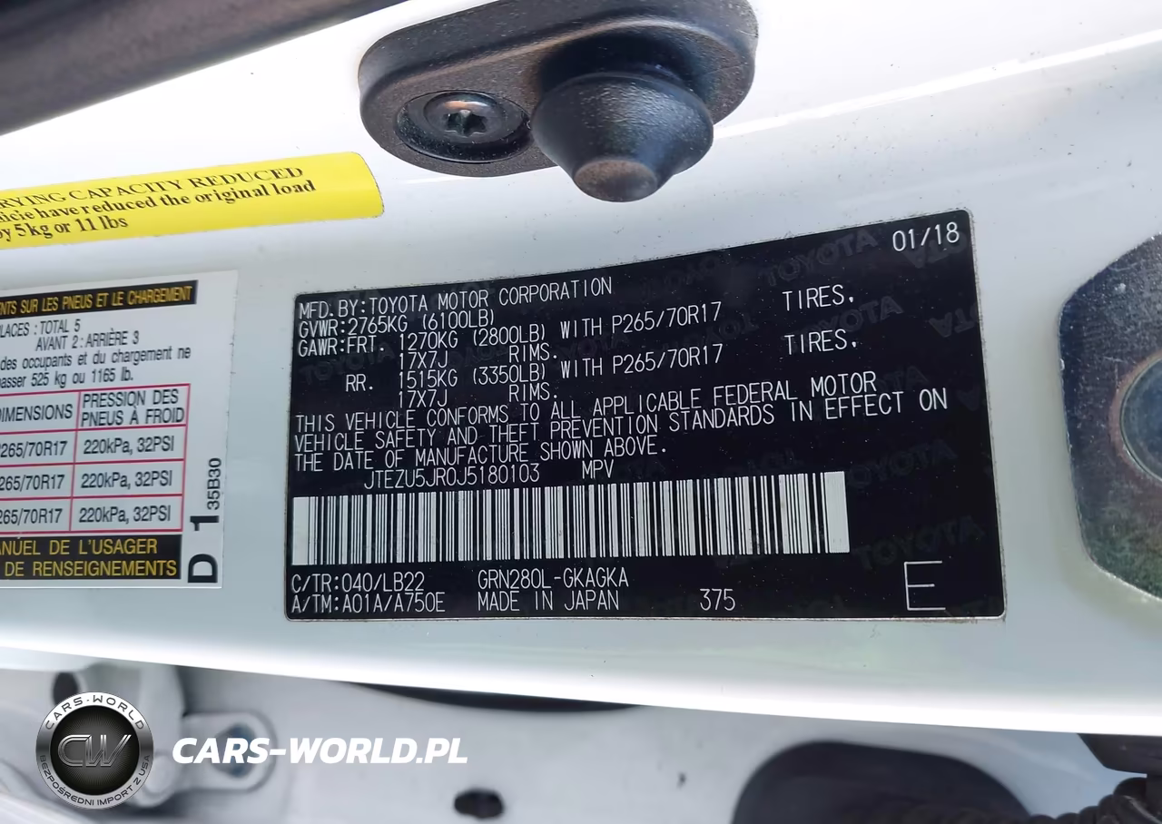 2018 Toyota 4Runner Sr5 Premium VIN:JTEZU5JR0J5180103 - 9
