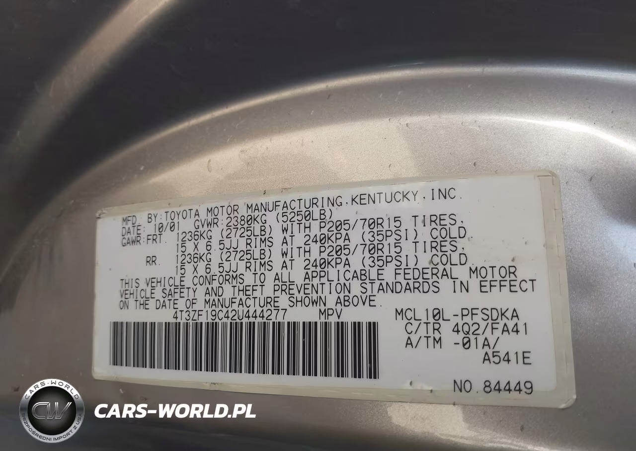 2002 Toyota Sienna Ce VIN:4T3ZF19C42U444277 - 9