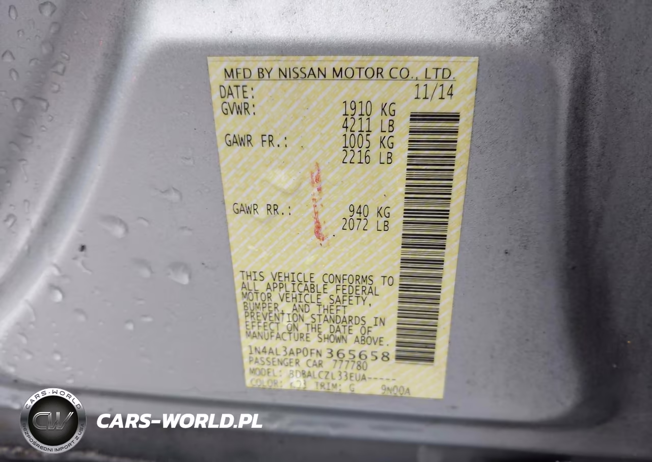 2015 Nissan Altima 2.5 S VIN:1N4AL3AP0FN365658 - 9