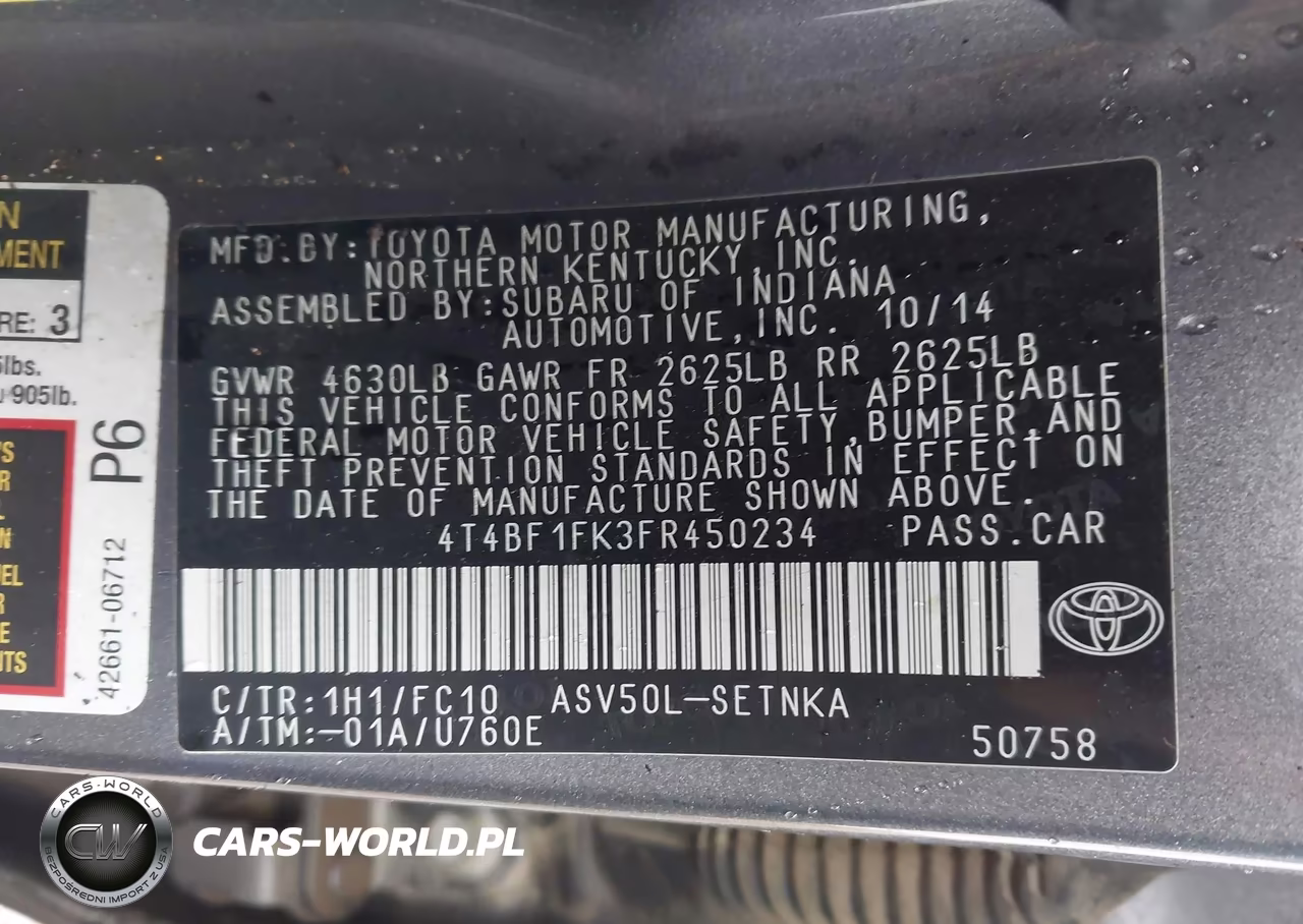 2015 Toyota Camry Le VIN:4T4BF1FK3FR450234 - 9
