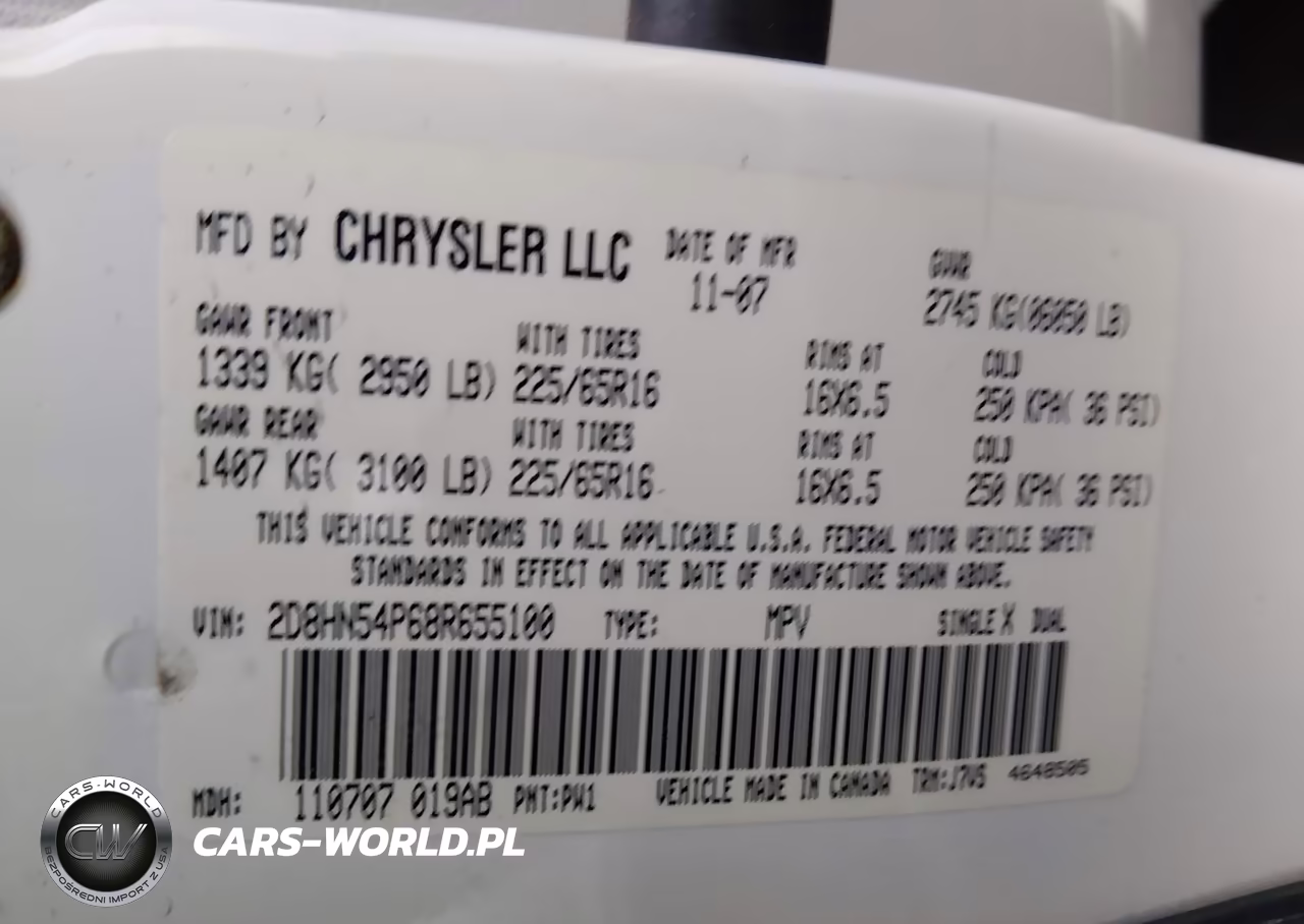 2008 Dodge Grand Caravan Sxt VIN:2D8HN54P68R655100 - 9