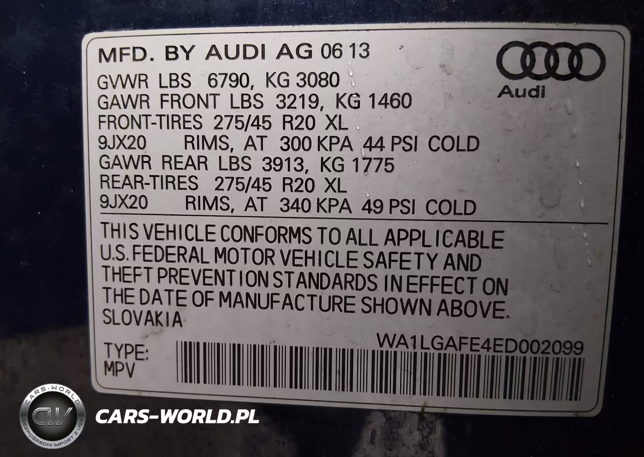 2014 Audi Q7 3.0T Premium VIN:WA1LGAFE4ED002099 - 9