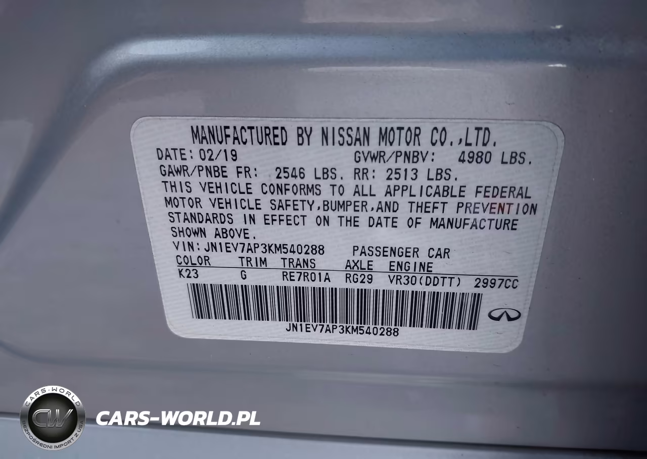 2019 Infiniti Q50 3.0T Sport VIN:JN1EV7AP3KM540288 - 9
