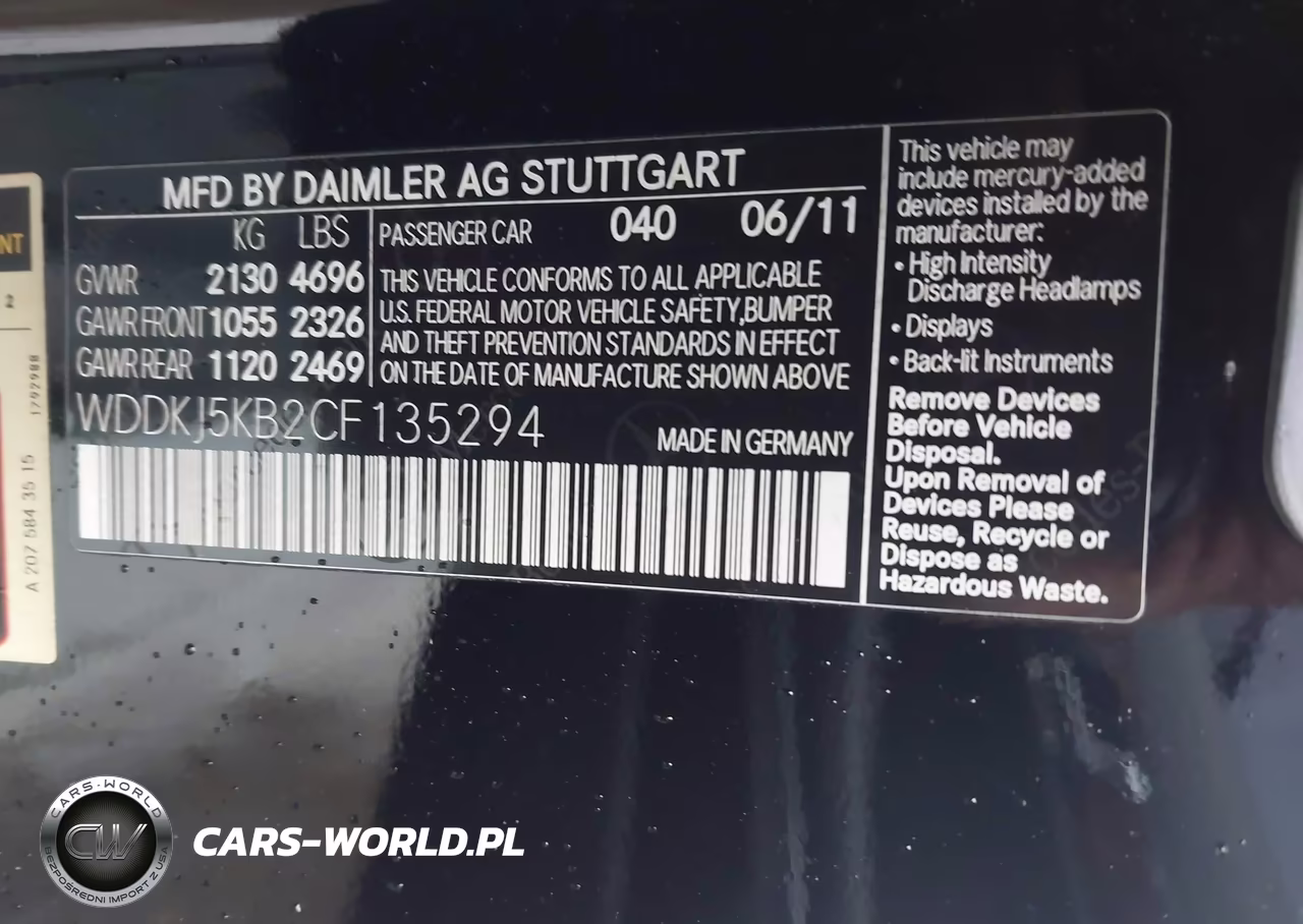 2012 Mercedes-Benz E 350 VIN:WDDKJ5KB2CF135294 - 9