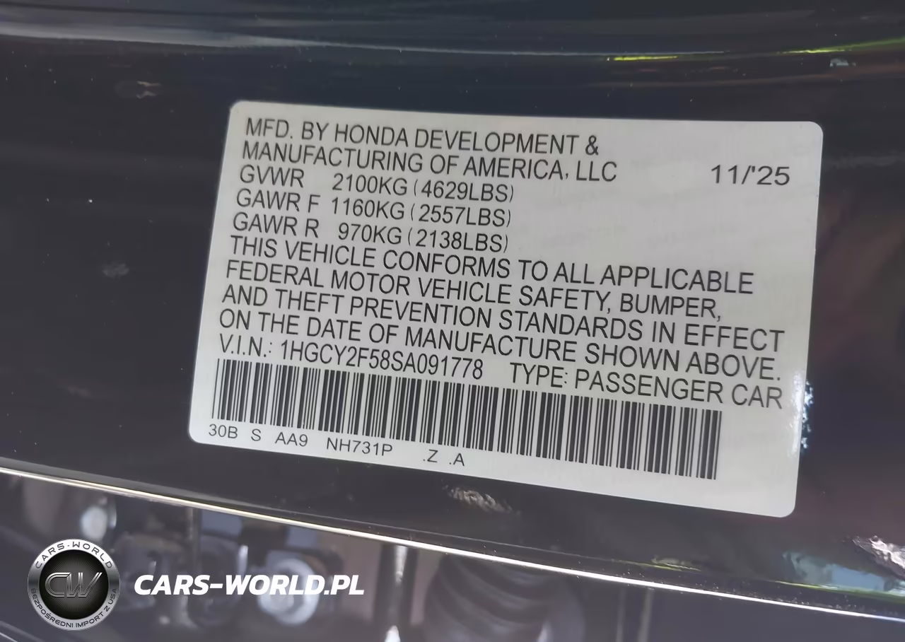 2025 Honda Accord Hybrid Sport VIN:1HGCY2F58SA091778 - 9