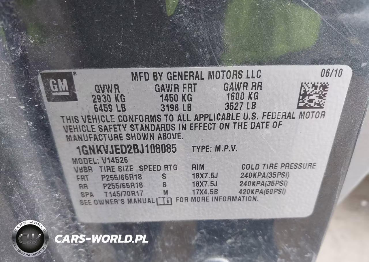 2011 Chevrolet Traverse 2Lt VIN:1GNKVJED2BJ108085 - 9
