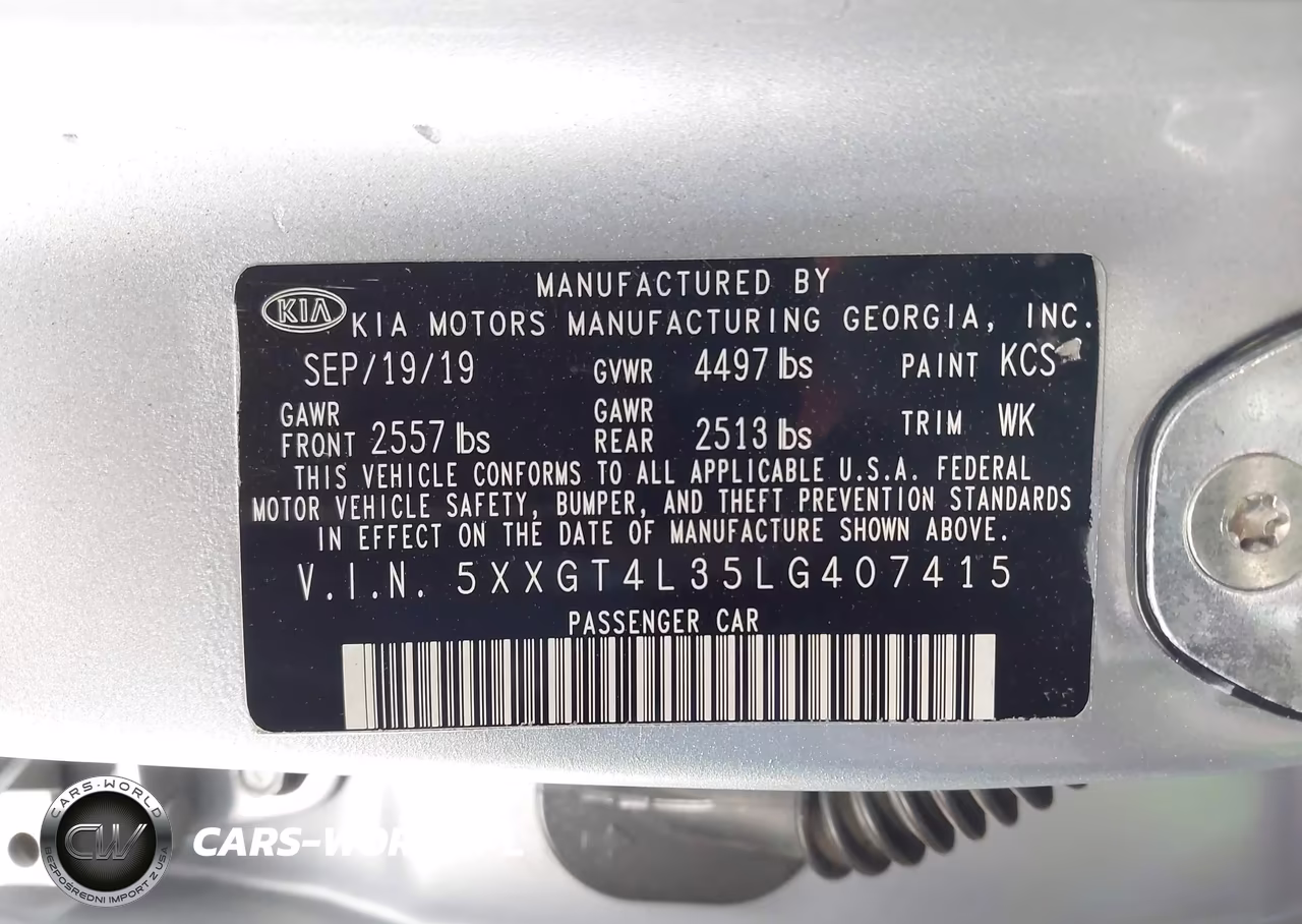 2020 Kia Optima Lx VIN:5XXGT4L35LG407415 - 9