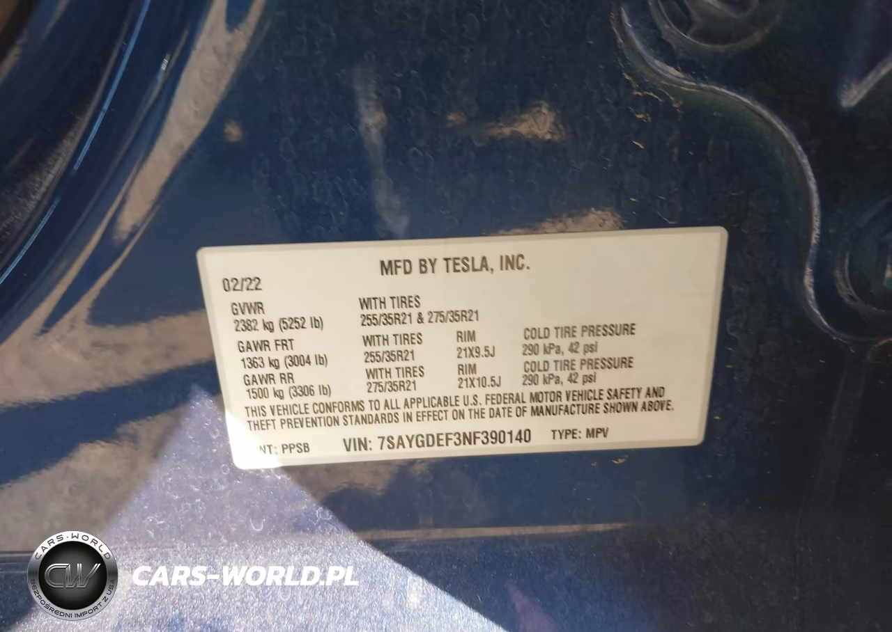 2022 Tesla Model Y Performance Dual Motor All-Wheel Drive VIN:7SAYGDEF3NF390140 - 9