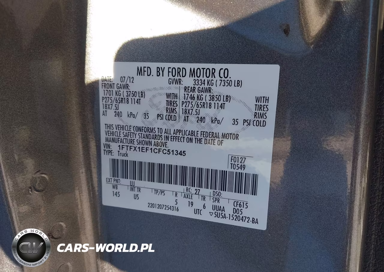 2012 Ford F-150 Xlt VIN:1FTFX1EF1CFC51345 - 9