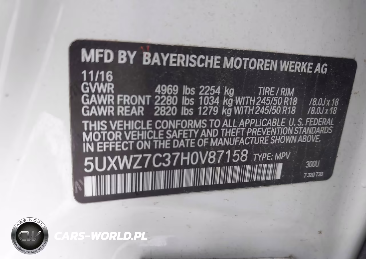 2017 BMW X3 Sdrive28I VIN:5UXWZ7C37H0V87158 - 9