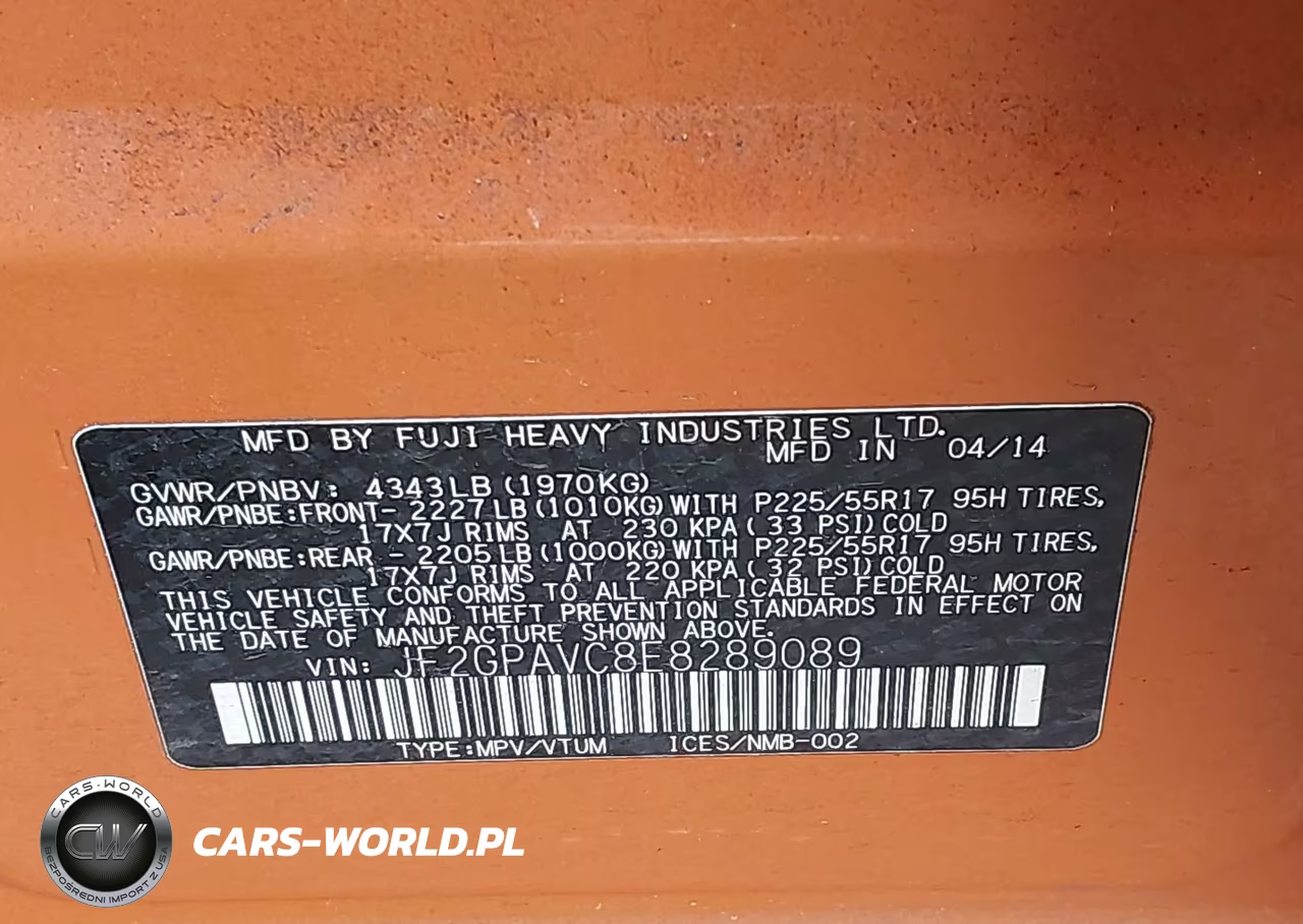 2014 Subaru Xv Crosstrek 2.0I Premium VIN:JF2GPAVC8E8289089 - 9