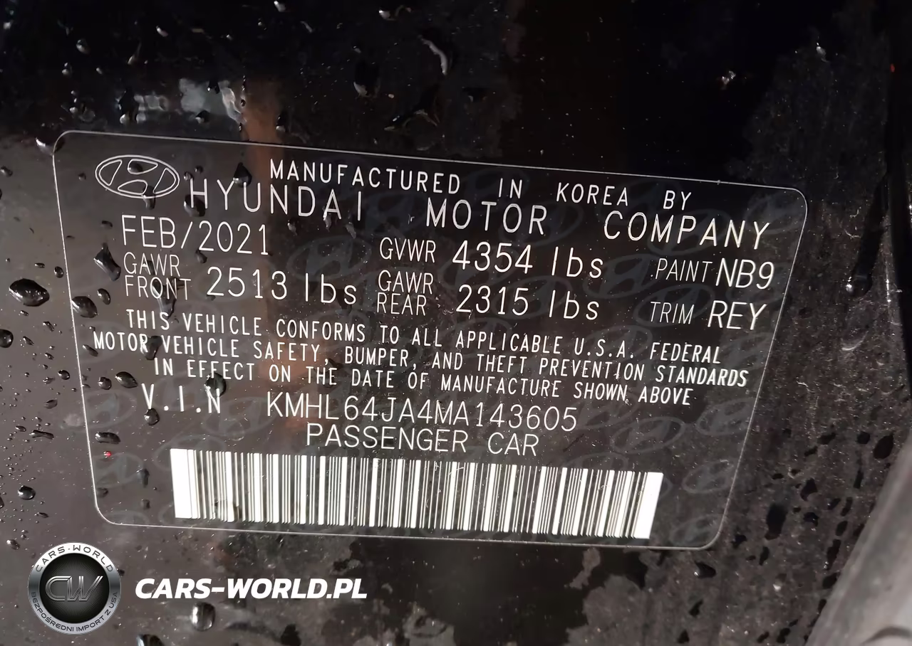 2021 Hyundai Sonata Sel VIN:KMHL64JA4MA143605 - 9