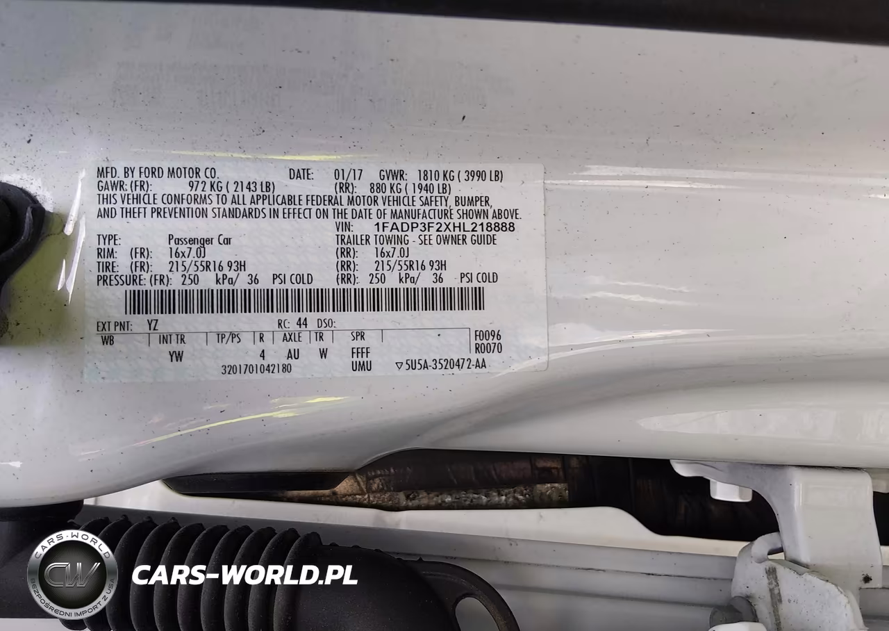 2017 Ford Focus Se VIN:1FADP3F2XHL218888 - 9