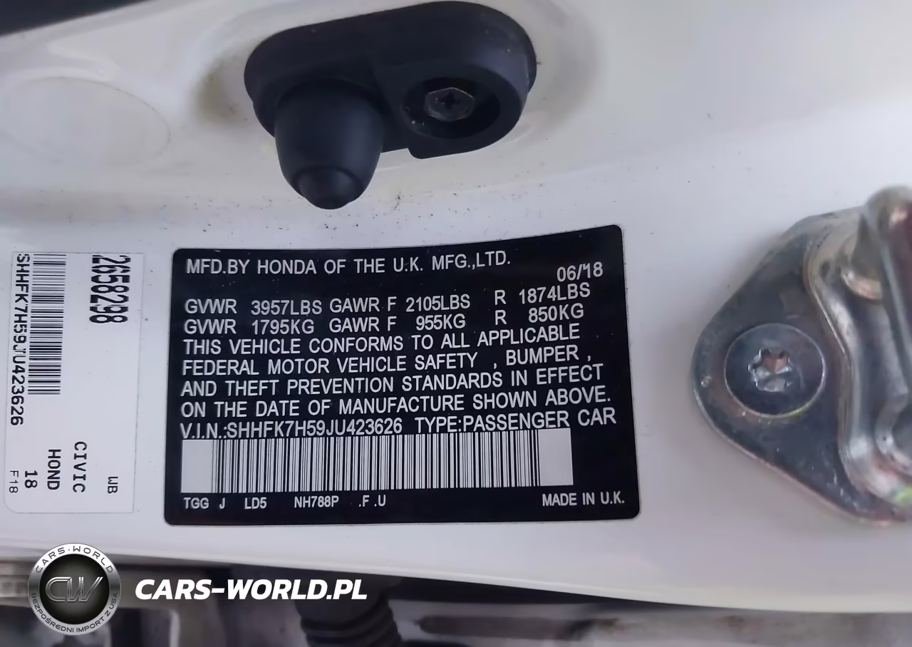 2018 Honda Civic Ex VIN:SHHFK7H59JU423626 - 9