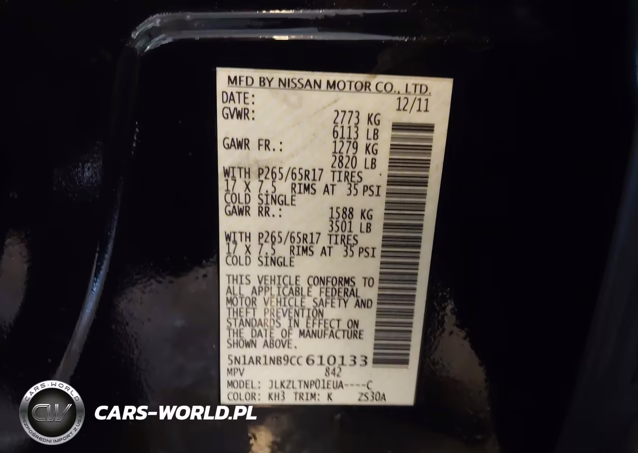 2012 Nissan Pathfinder Sv VIN:5N1AR1NB9CC610133 - 9