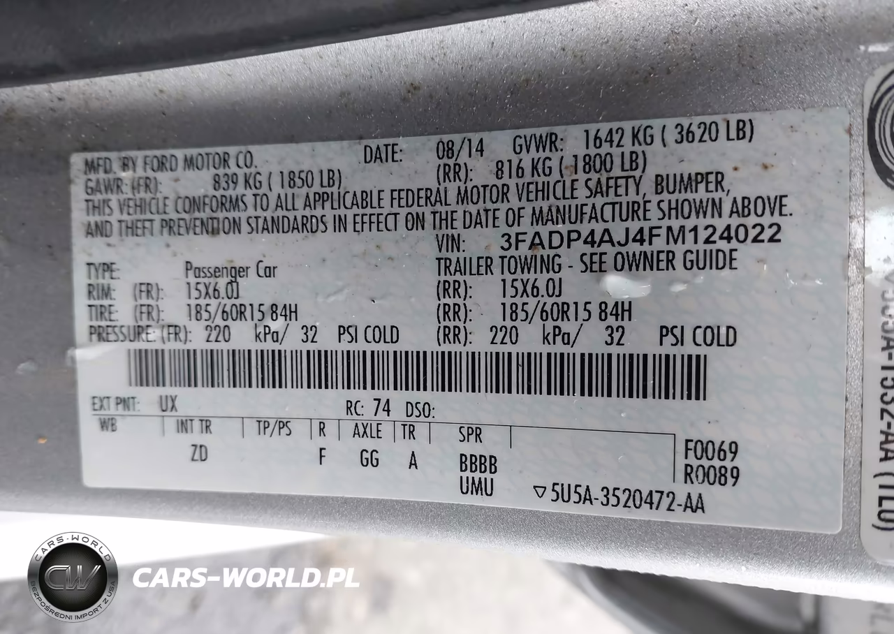 2015 Ford Fiesta S VIN:3FADP4AJ4FM124022 - 9