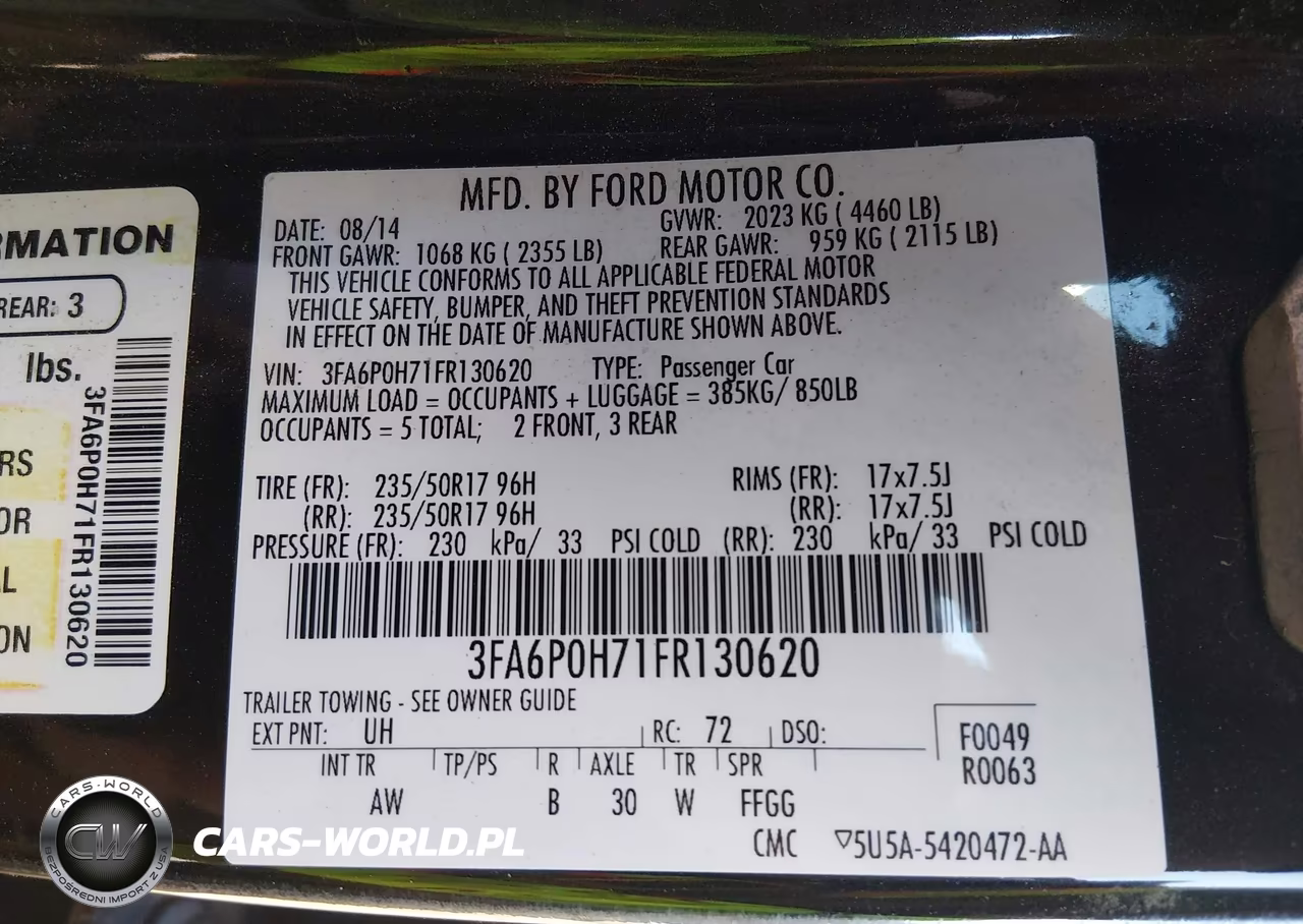 2015 Ford Fusion Se VIN:3FA6P0H71FR130620 - 9