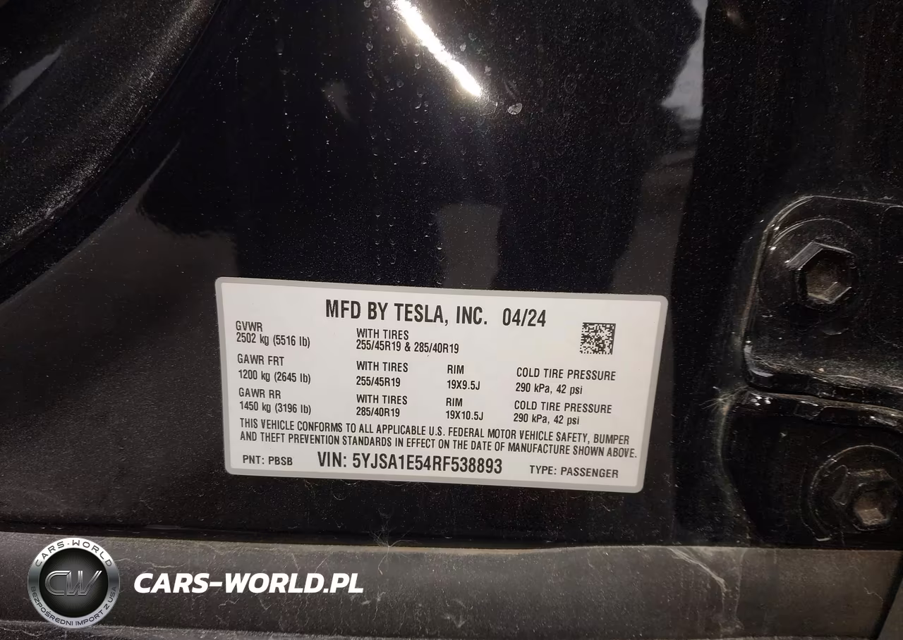2024 Tesla Model S Long Range VIN:5YJSA1E54RF538893 - 9