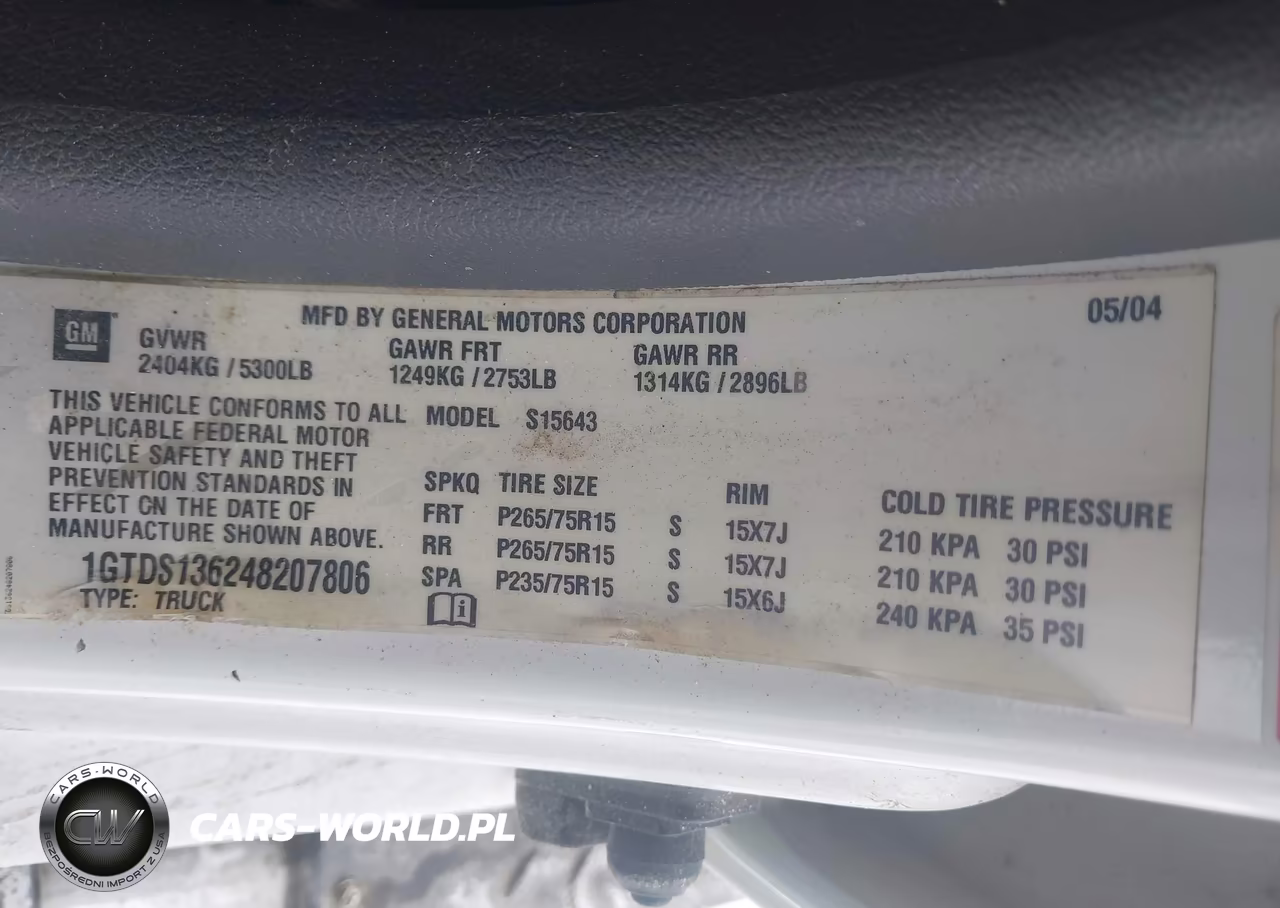 2004 GMC Canyon Sle VIN:1GTDS136248207806 - 9