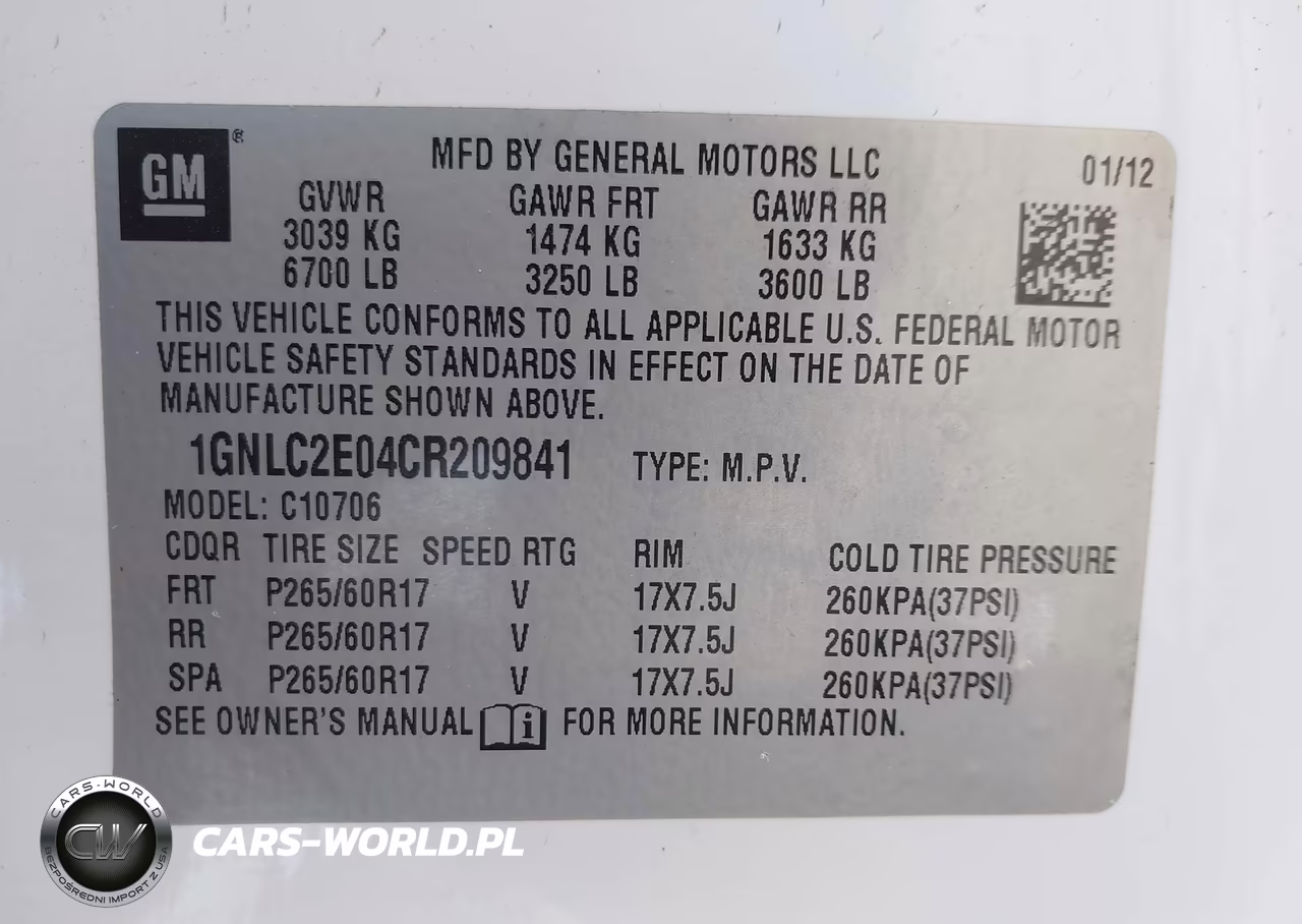 2012 Chevrolet Tahoe Commercial Fleet VIN:1GNLC2E04CR209841 - 9