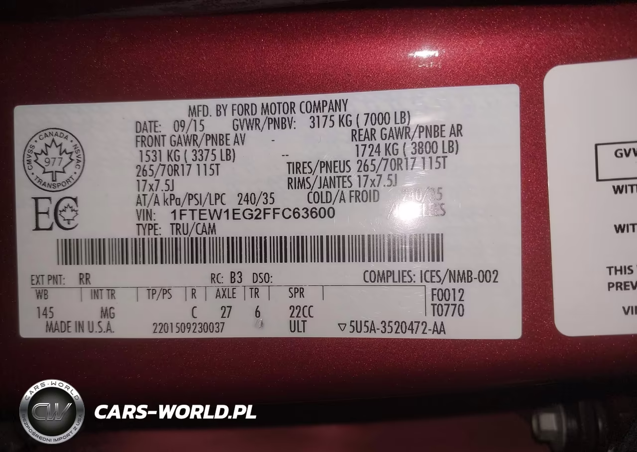 2015 Ford F-150 Xlt VIN:1FTEW1EG2FFC63600 - 9