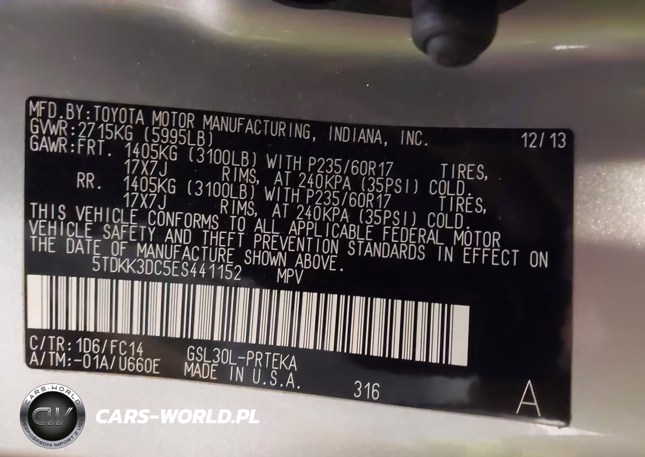 2014 Toyota Sienna Le V6 8 Passenger VIN:5TDKK3DC5ES441152 - 9