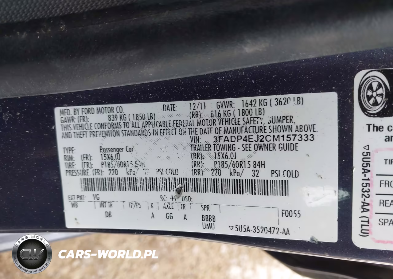 2012 Ford Fiesta Se VIN:3FADP4EJ2CM157333 - 9