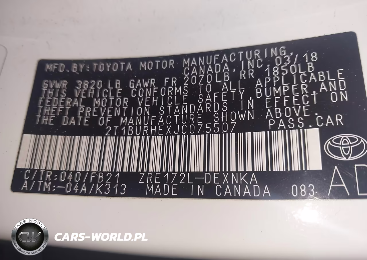 2018 Toyota Corolla Le VIN:2T1BURHEXJC075507 - 9