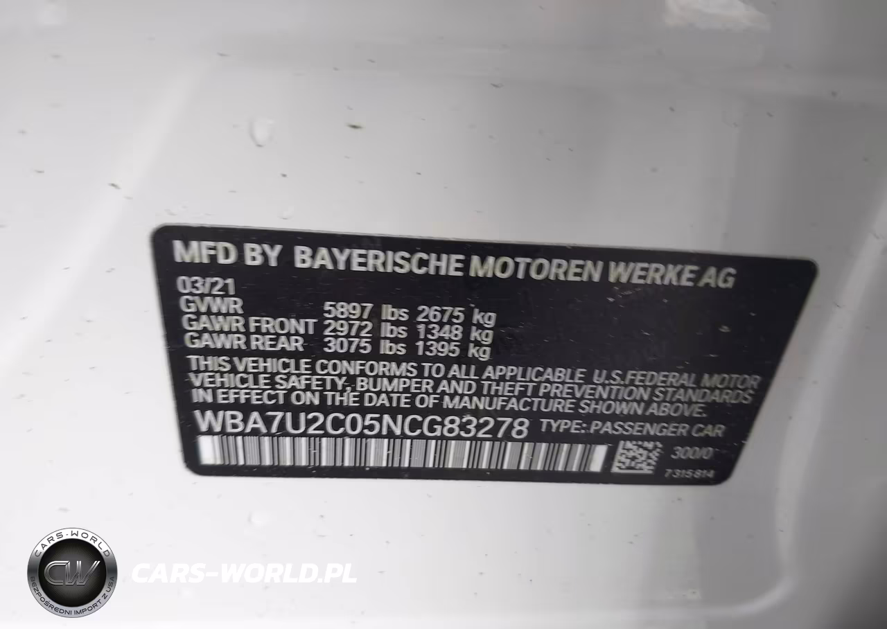 2022 BMW 750 I xDrive VIN:WBA7U2C05NCG83278 - 9