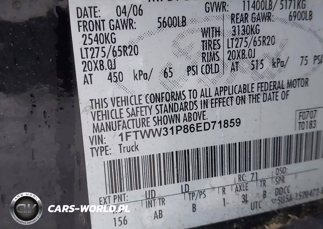 2006 Ford F-350 Lariat-Xl-Xlt VIN:1FTWW31P86ED71859 - 8