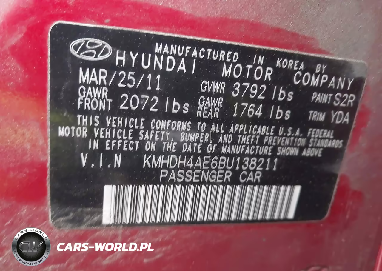 2011 Hyundai Elantra Gls (Ulsan Plant) VIN:KMHDH4AE6BU138211 - 9