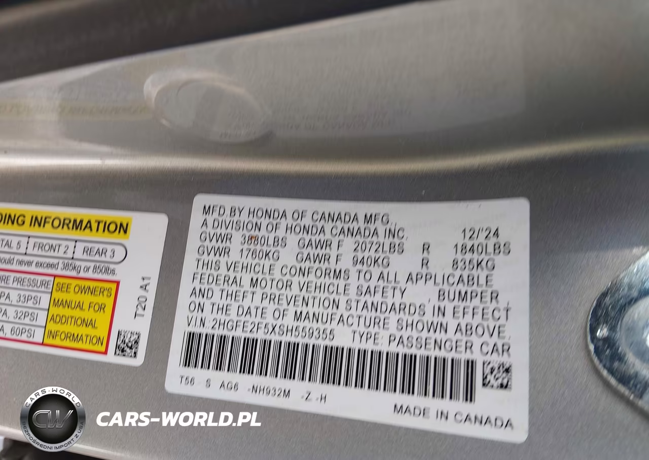 2025 Honda Civic Sport VIN:2HGFE2F5XSH559355 - 9