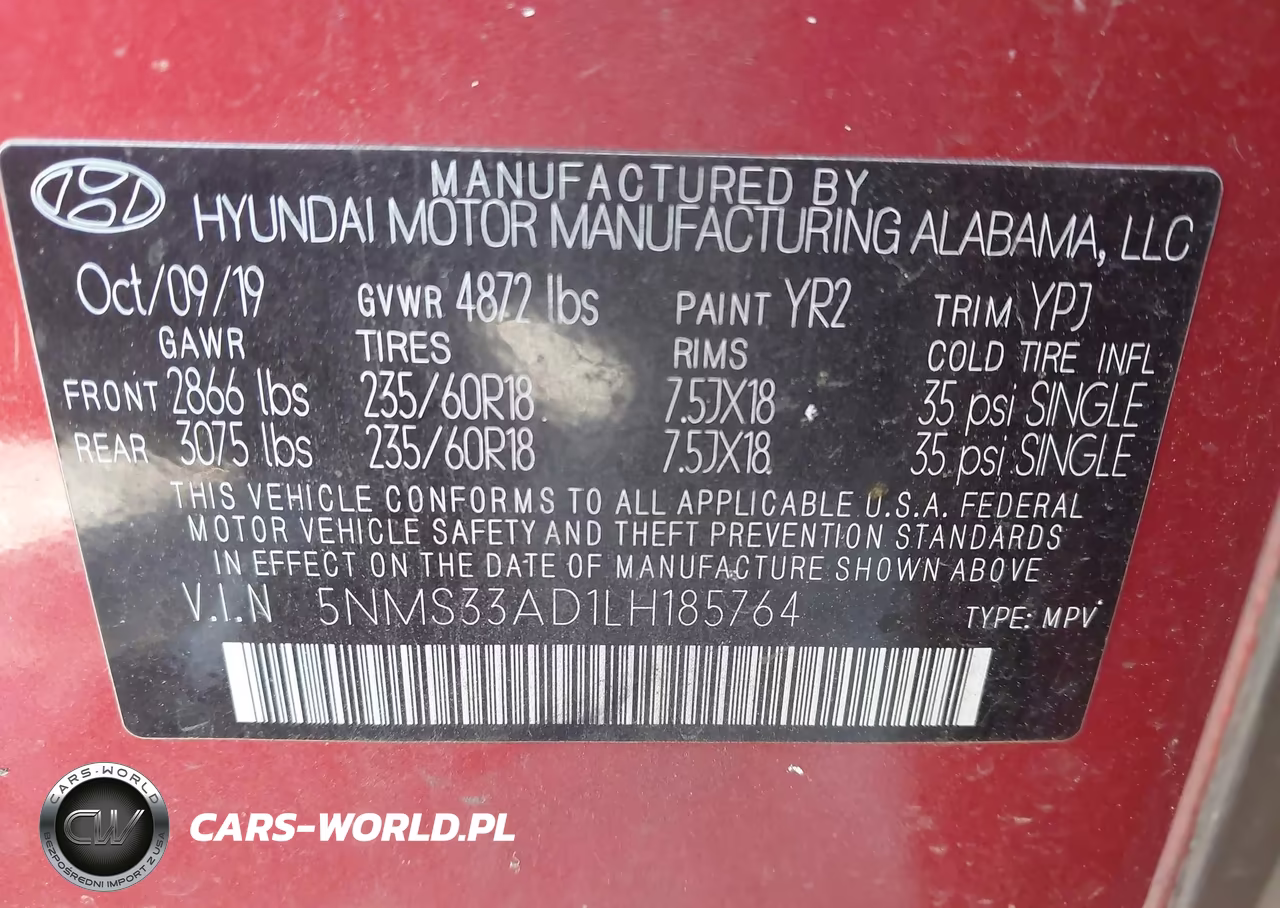 2020 Hyundai Santa Fe Sel VIN:5NMS33AD1LH185764 - 9