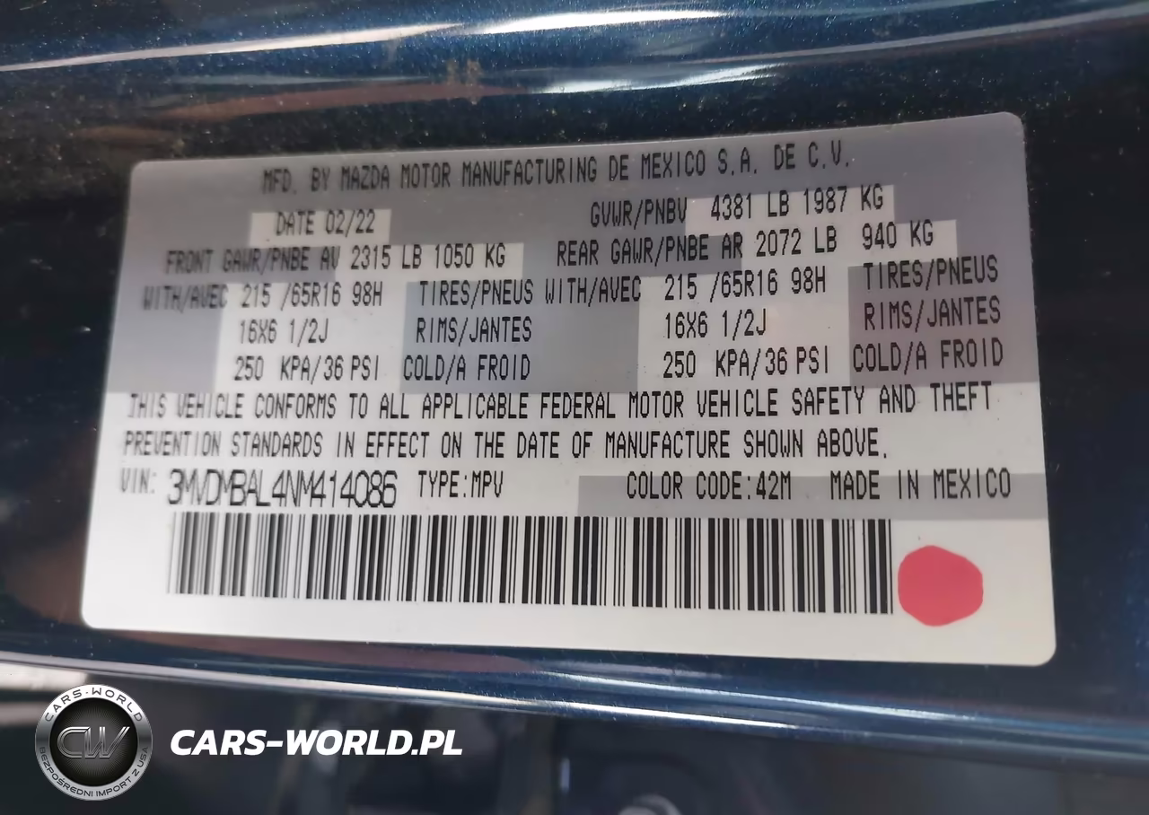2022 Mazda Cx-30 2.5 S VIN:3MVDMBAL4NM414086 - 9