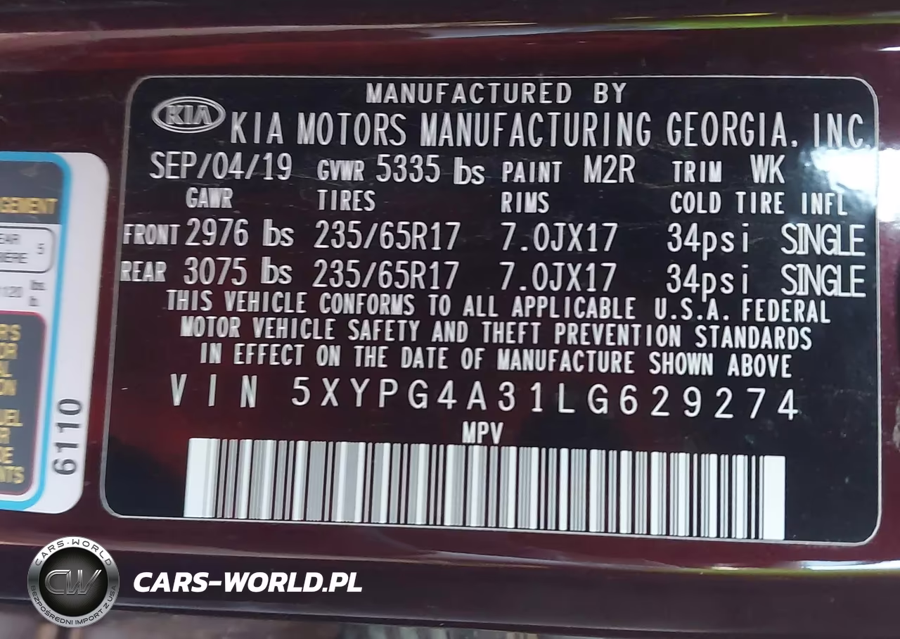 2020 Kia Sorento 2.4L Lx VIN:5XYPG4A31LG629274 - 9
