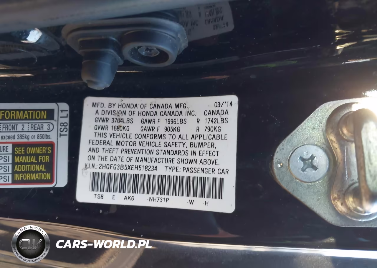 2014 Honda Civic Lx VIN:2HGFG3B5XEH518234 - 9