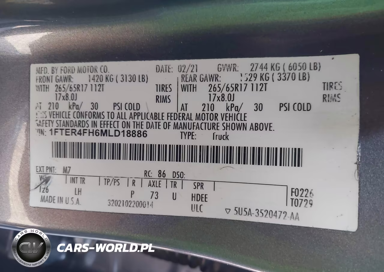 2021 Ford Ranger Xlt VIN:1FTER4FH6MLD18886 - 9