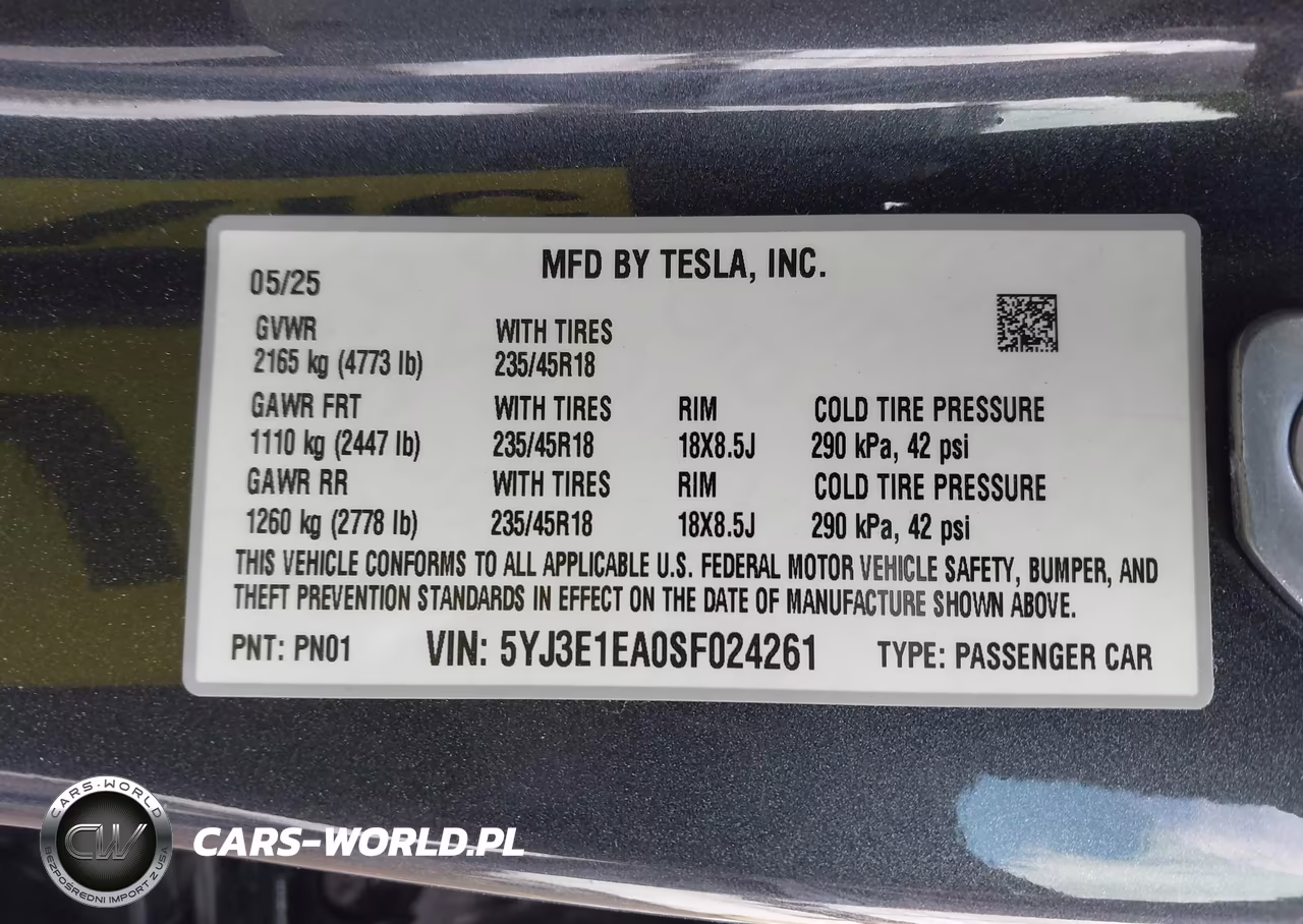 2025 Tesla Model 3 Long Range Rear-Wheel Drive-Standard Rear-Wheel Drive VIN:5YJ3E1EA0SF024261 - 9