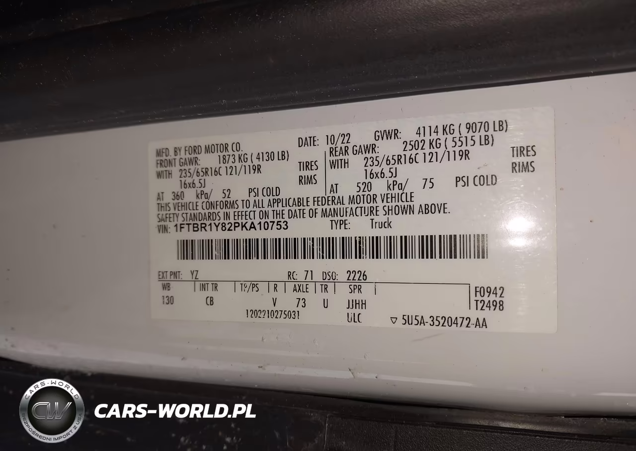 2023 Ford Transit-250 VIN:1FTBR1Y82PKA10753 - 9